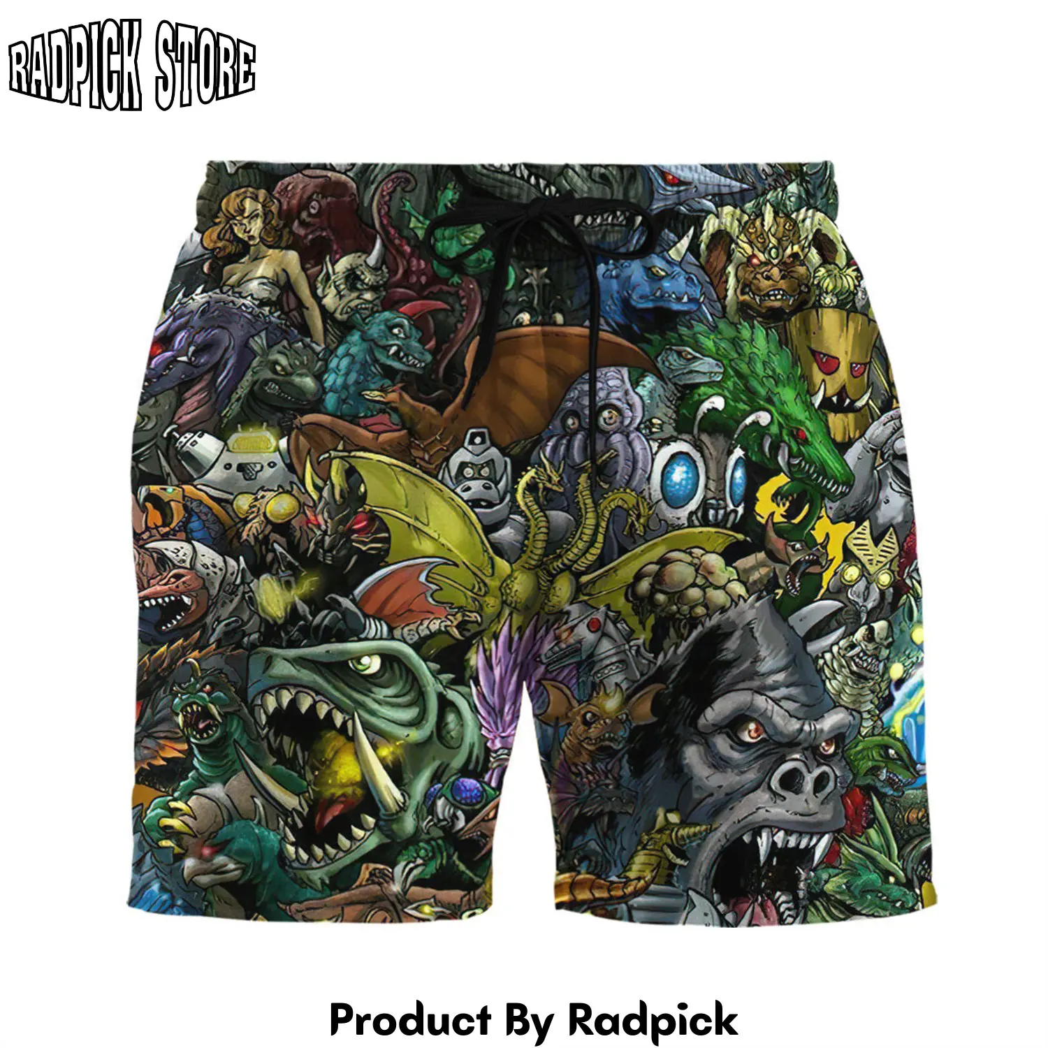 Radpick 3d gadzillo collage kaiju monsters custom men short rp631497